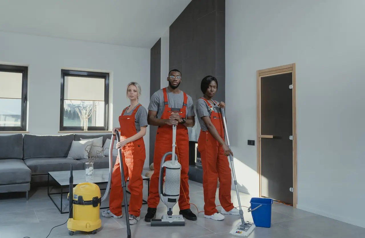 Professional cleaning equipment in a bright room